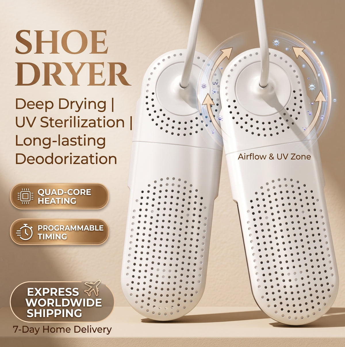 SoleDry™ — Electric Shoe Dryer & UV Deodorizer
